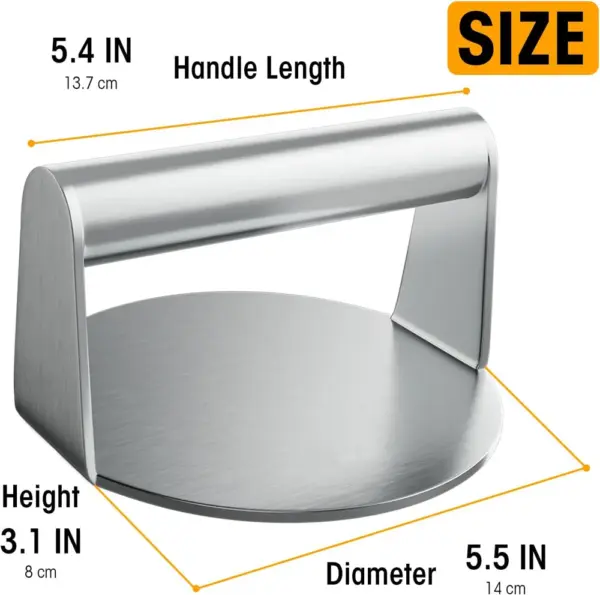 Stainless Steel Hamburger Meat Press 5.5 Inch - Image 4