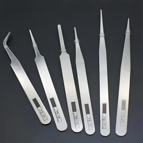 6pcs Stainless Steel Precision Tweezer Set - Image 2