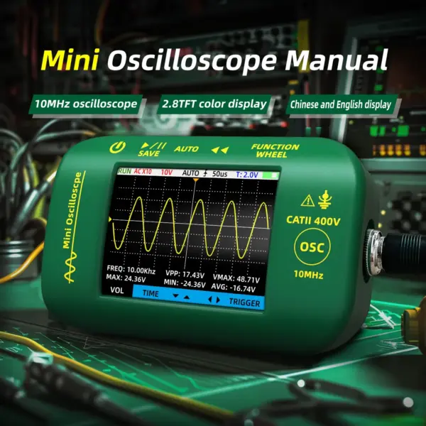 OT2 Mini Digital Oscilloscope Multimeter 10MHz - Image 2