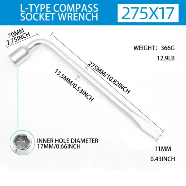L Type Hexagonal Head Tire Lug Wrench - Image 6