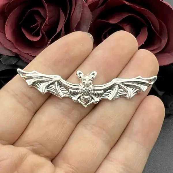 5pcs Antique Silver Bat Charms for Jewelry - Image 4
