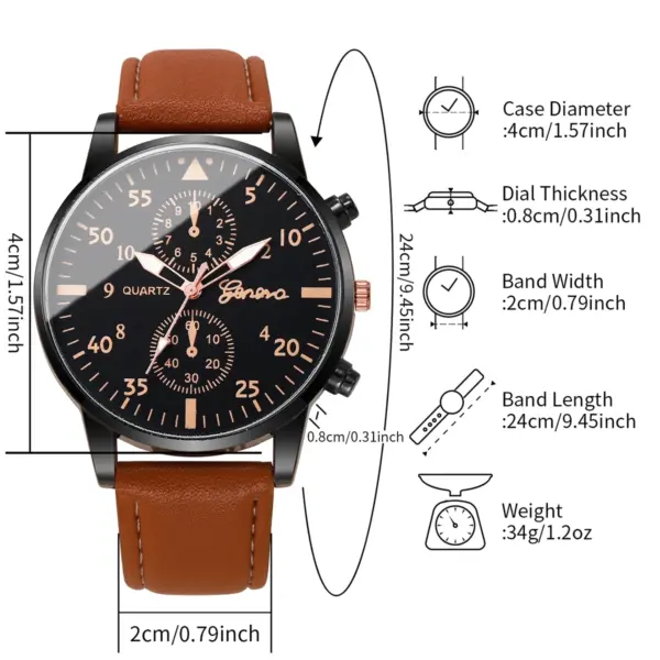 4PCs Men's Quartz Watch Set Stylish Collection - Image 6