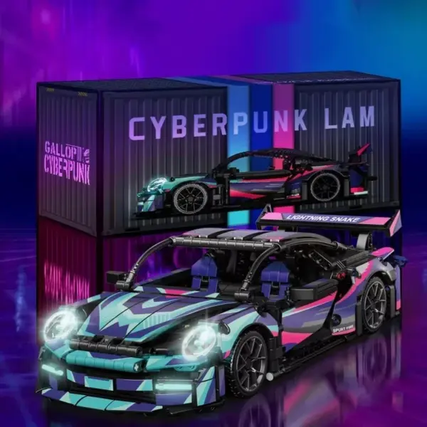 Cyberpunk Porsche 911 Model Toy Building Set - Image 7