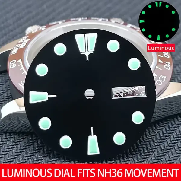 28.5mm Green Luminous Watch Dial for NH35/NH36 - Image 10