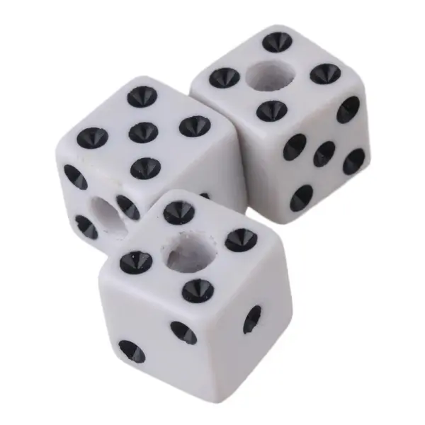 White Plastic Dice Guitar Control Knob Set of 3 - Image 3