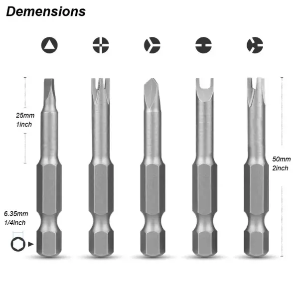 Y U Shaped Magnetic Screwdriver Bit Set 1/4in - Image 2