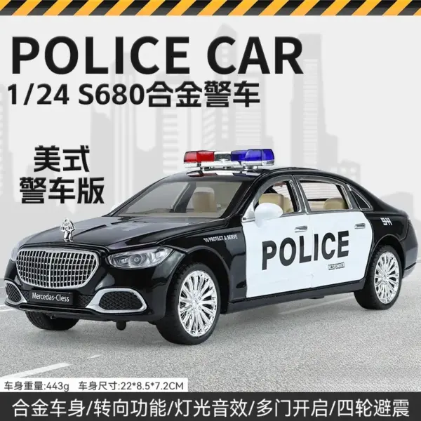 1:24 Mercedes-Benz Maybach Police Car Model - Image 9