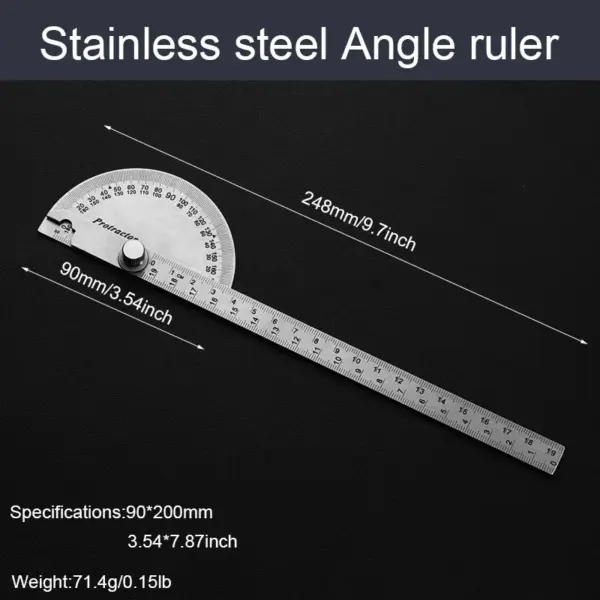 Stainless Steel Round Head Protractor Gauge - Image 7
