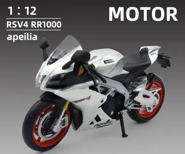 1:12 Diecast Aprilia RSV4 RR1000 Motorcycle Model - Image 9