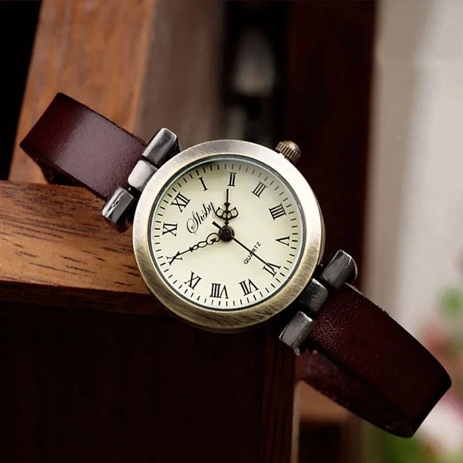 Antique Bronze Leather Watch for Women 2 Antique Bronze Leather Watch for Women - Image 2