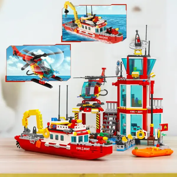 City Fire Station Building Blocks Set 779pcs - Image 3