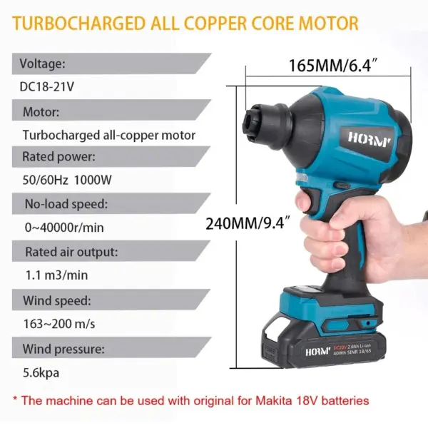 Cordless 20V Turbo Air Blower for Makita - Image 4