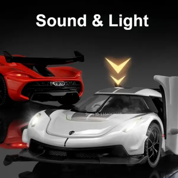 1:32 Jesko Diecast Car Model with Sound Light - Image 4