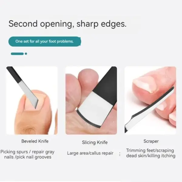 Stainless Steel Pedicure Knife Set of 4 - Image 3