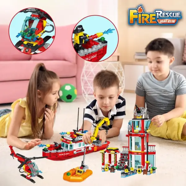 City Fire Station Building Blocks Set 779pcs - Image 2