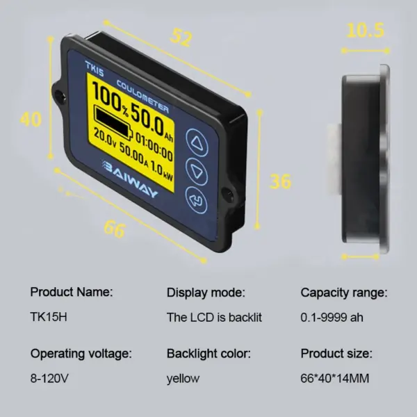 TK15 Precision Battery Capacity Tester 8-120V - Image 3