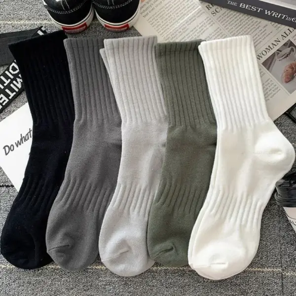 5 Pairs Mid Tube Sports Socks for Men - Image 5