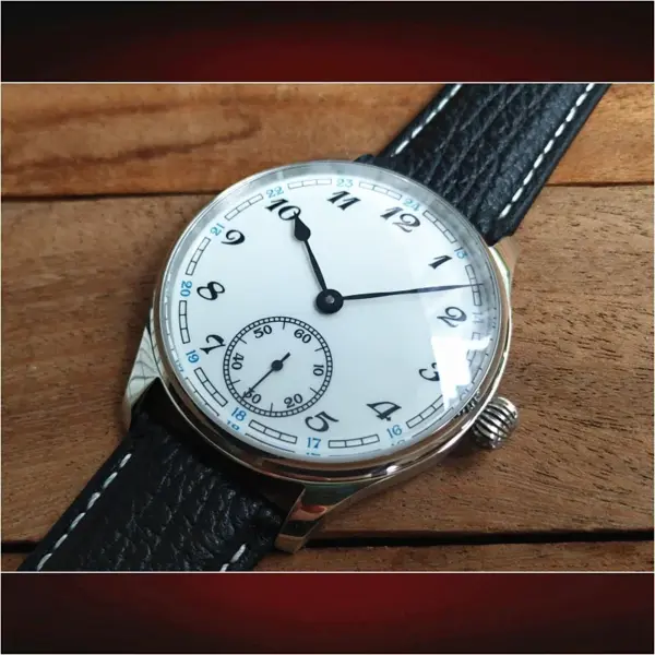 Men's Vintage Mechanical Watch with Leather Band - Image 2