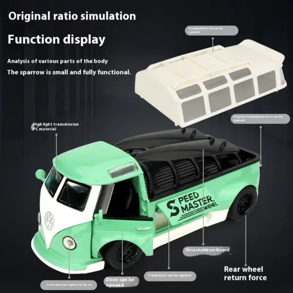 1:32 Scale VW Type 1 Bus Alloy Model - Image 6