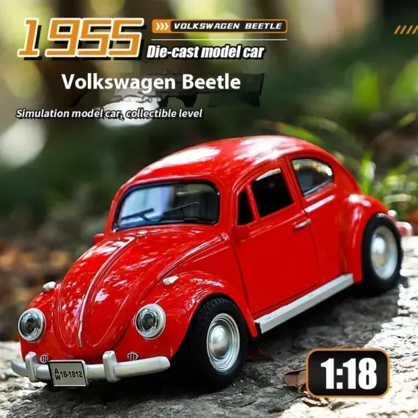 1:18 1955 Volkswagen Beetle Diecast Model Car - Image 3