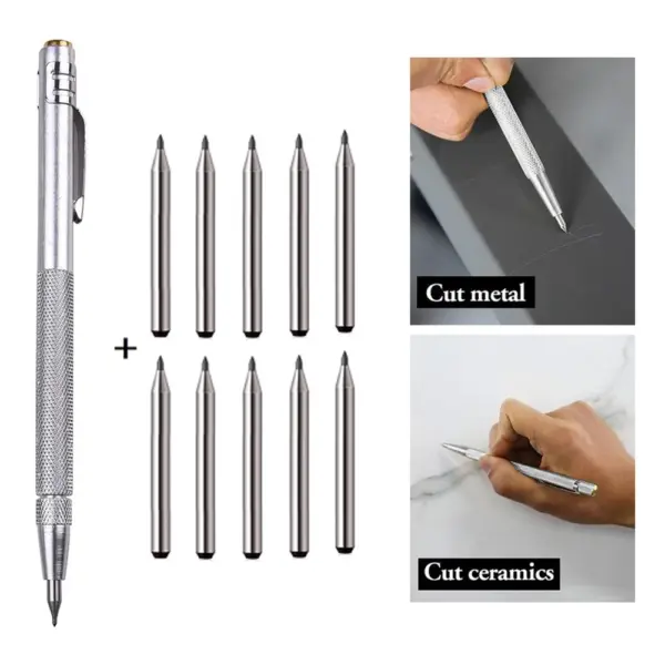 Tungsten Carbide Scriber Pen with Tips - Image 2