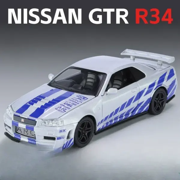 1:32 Nissan GTR R34 Diecast Model Car - Image 7