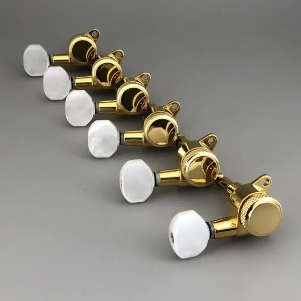 Gold Locking Guitar Machine Heads with Pearl Buttons - Image 6