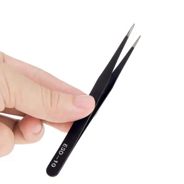 Stainless Steel Anti-Static Nail Art Tweezers - Image 4