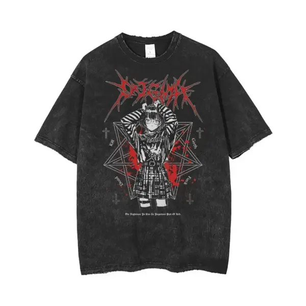 Gothic Printed Oversized T-Shirt for Men - Image 5