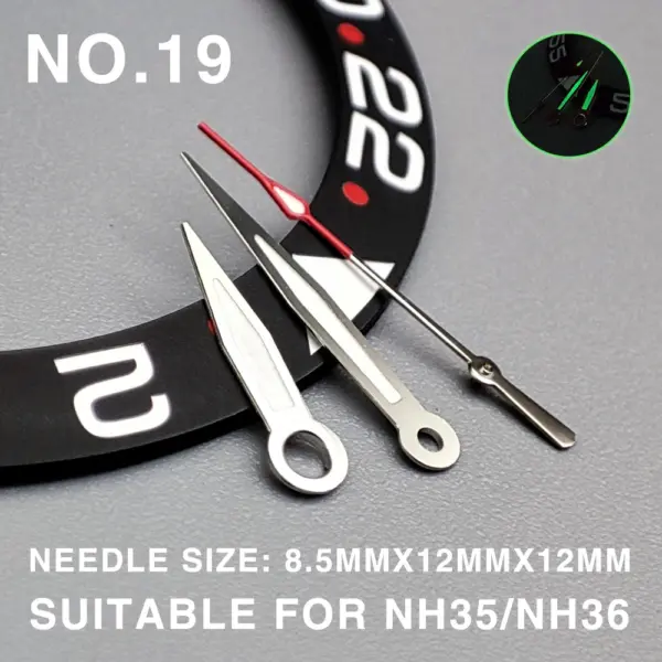 Green Luminous Watch Hands for NH35/NH36/4R - Image 2