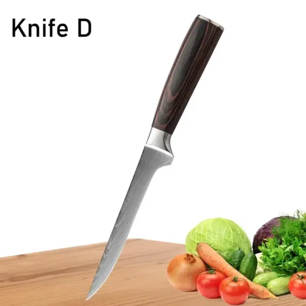 Japanese Kitchen Knife Set with Meat Cleaver - Image 10