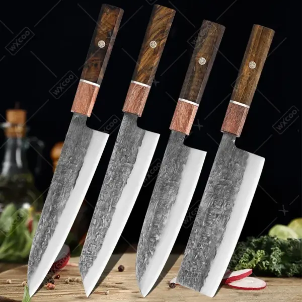 Professional Chef Knife Set with Wood Handle