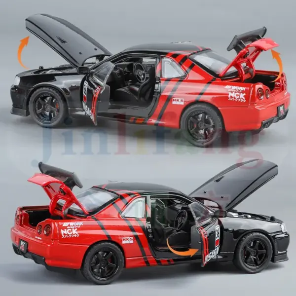 1:32 Nissan Skyline GTR R34 Diecast Car Model - Image 5