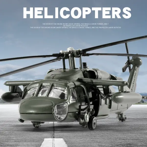 Black Hawk Apache Helicopter Diecast Model - Image 2
