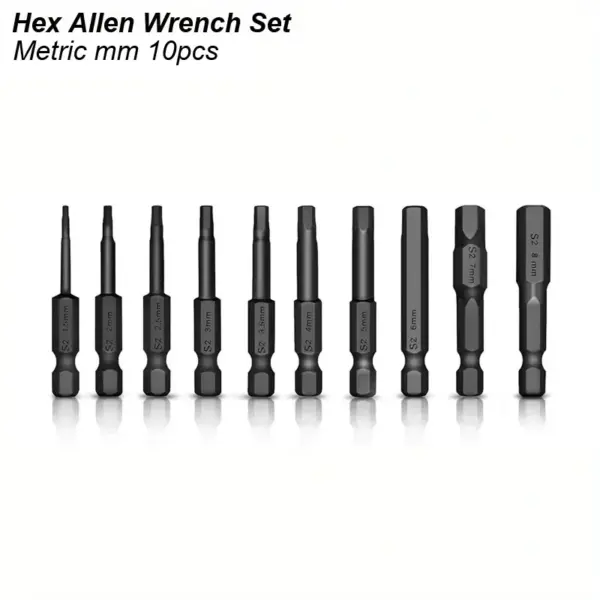 Hex Head Allen Wrench Drill Bit Set 1/4in - Image 8