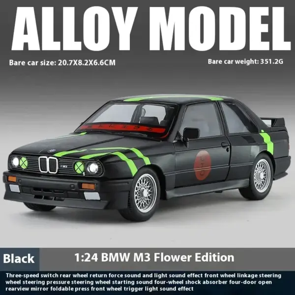 1:24 BMW M3 E30 Metal Diecast Car Model - Image 23