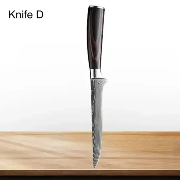 Professional Japanese Chef Knife Set with Wood Handle - Image 9