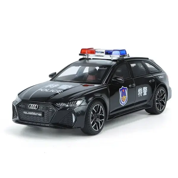 1:24 Audi RS6 Police Car Diecast Model - Image 6