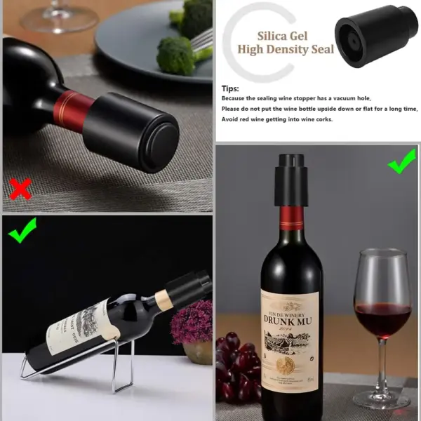 Vacuum Wine Bottle Stopper with Date Marker - Image 3