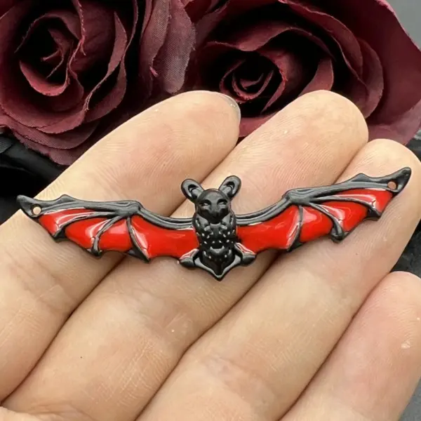 5pcs Antique Silver Bat Charms for Jewelry - Image 6