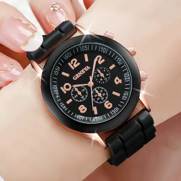 3PC Women Silicone Quartz Watch Set V248 - Image 2