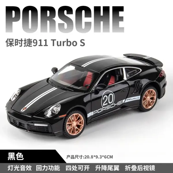 1:24 Diecast Porsche 911 Turbo S Model Car - Image 8