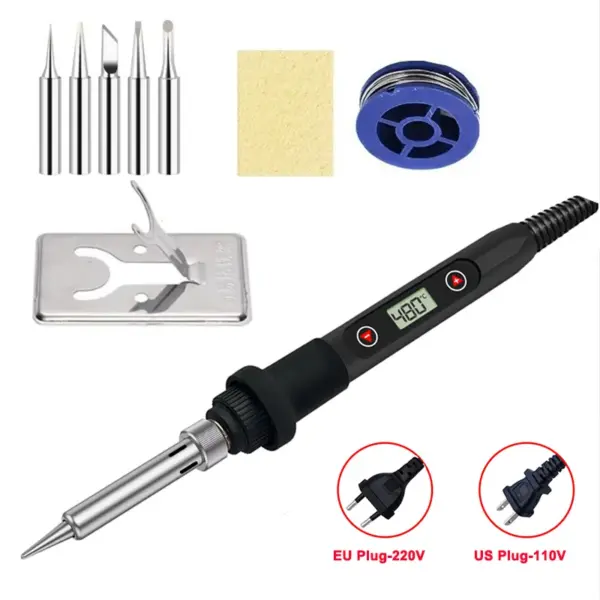 80W LCD Digital Adjustable Temperature Soldering Iron - Image 8