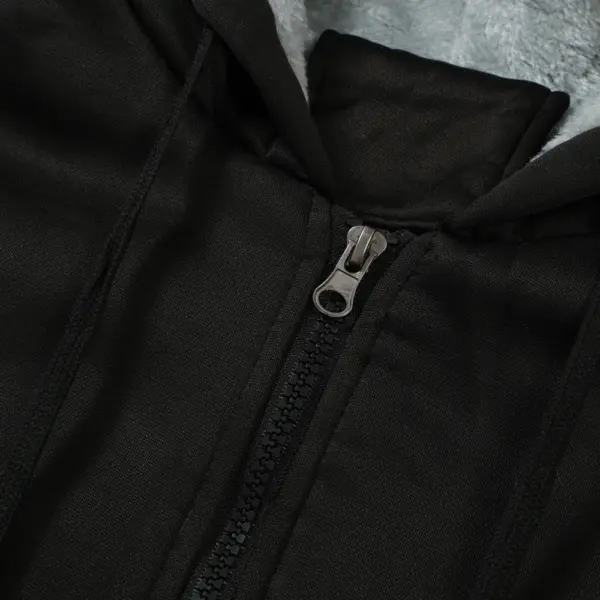 Men's Black Hooded Jacket Casual Sportswear - Image 4