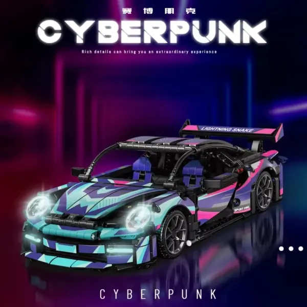 Cyberpunk Porsche 911 Model Toy Building Set - Image 3