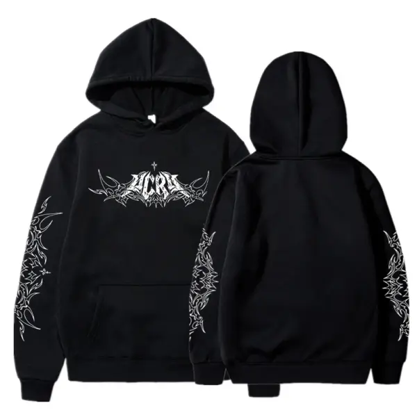 Men's Y2K Dark Tribal Graphic Hoodie - Image 9