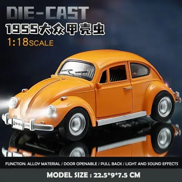 1:18 1955 Volkswagen Beetle Diecast Model Car - Image 10