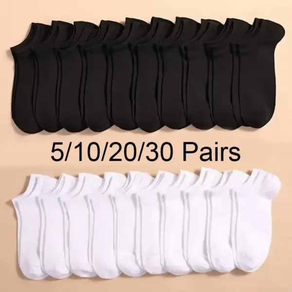 5 Pairs Low Cut Breathable Boat Socks