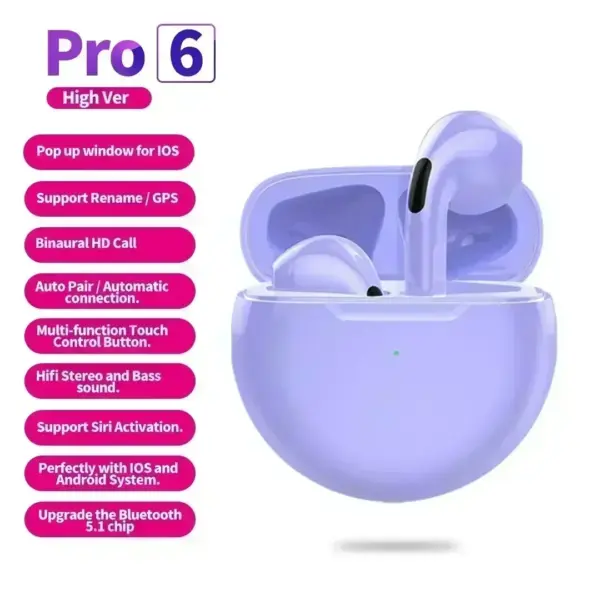 Air Pro 6 TWS Bluetooth Earbuds with Mic - Image 9