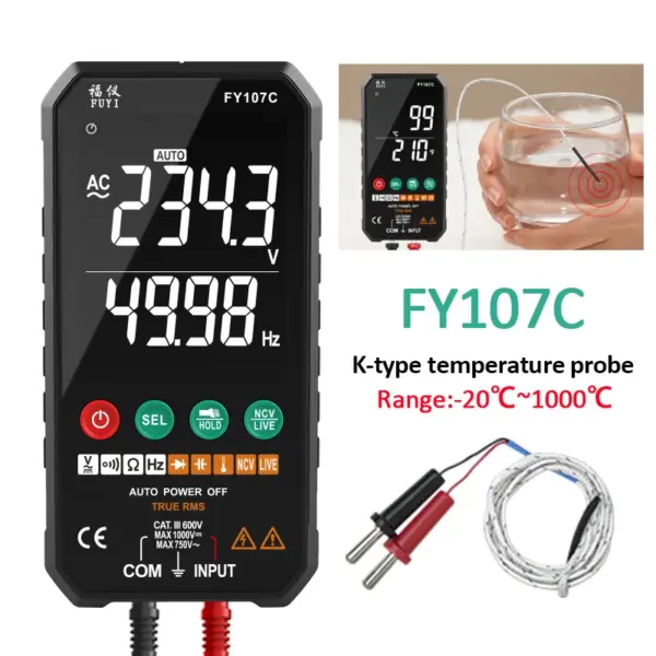 FY107C Smart Digital Multimeter with Probes